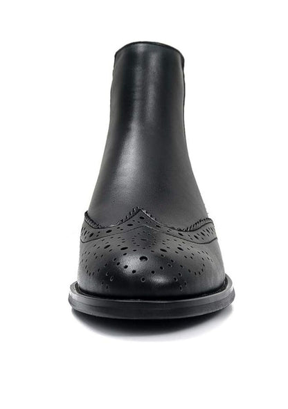Annecy Black Boot – Natural Leather